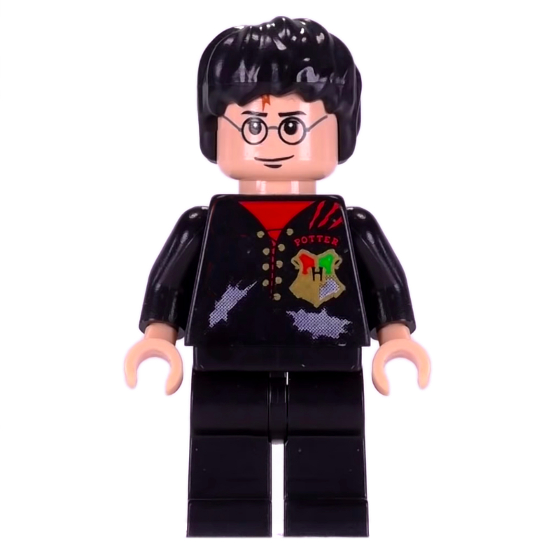 Harry Potter, veste noire en lambeaux avec emblème de Poudlard (Harry Potter, Tournament Uniform Tattered Black Jacket with Hogwarts Crest)