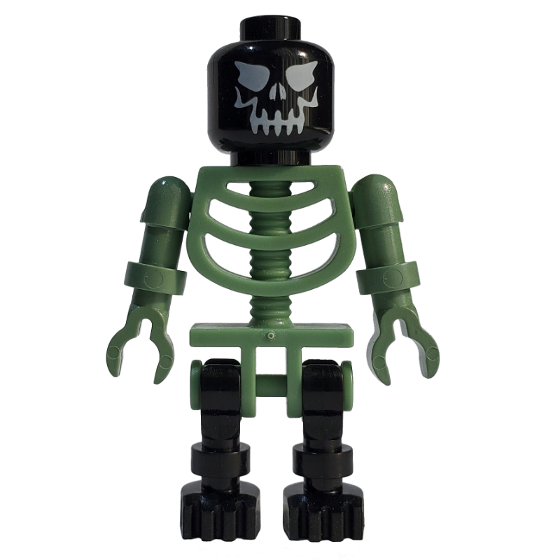 Squelette, mal visage, noir et sable vert (Skeleton, Evil Face, Black and Sand Green)