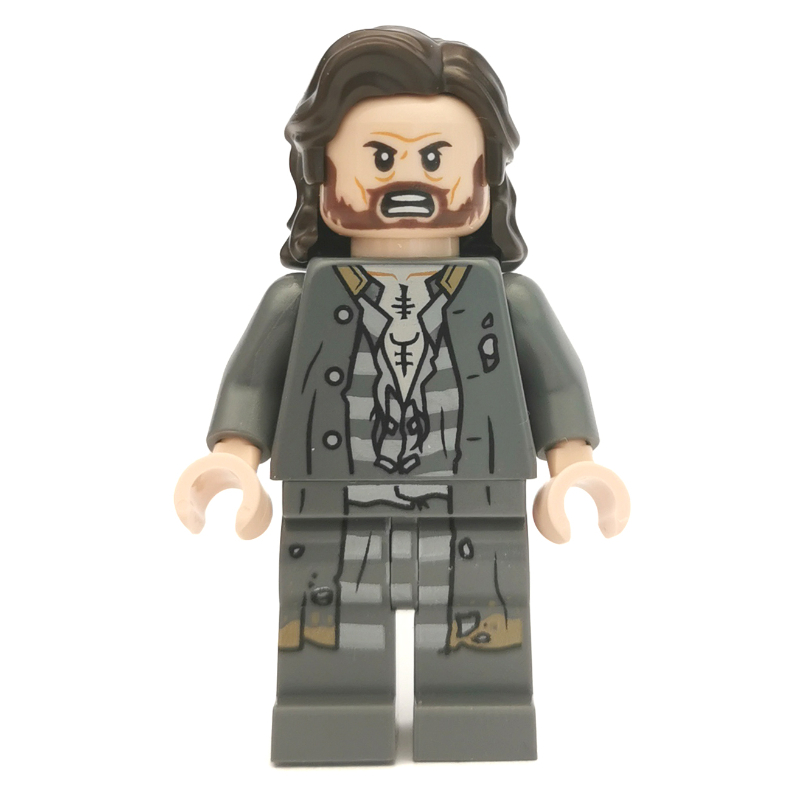 Sirius noir, tenue de prison gris bleuté foncé avec veste longue (Sirius Black, Dark Bluish Gray Prison Outfit with Long Jacket)