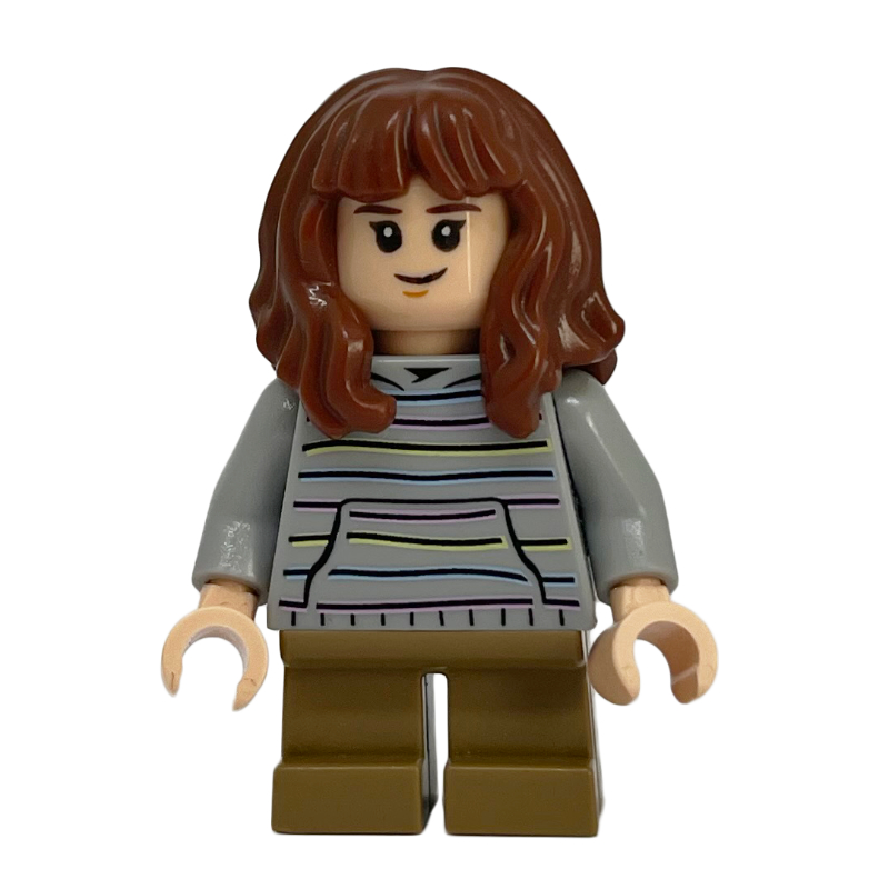 Hermione Granger, sweat à capuche gris bleuté clair avec rayures, jambes courtes (Hermione Granger, Light Bluish Gray Hoodie with Stripes, Short Legs)