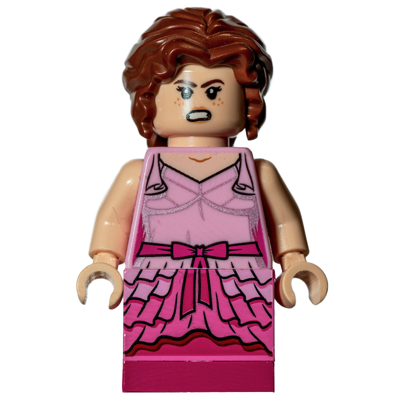 Hermione Granger, robe en brique rose vif et rose foncé (Hermione Granger, Bright Pink and Dark Pink Brick-Built Dress)