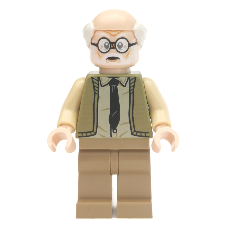 Ernie prang, pull vert olive, jambes beige foncé (Ernie Prang, Olive Green Sweater, Dark Tan Legs)