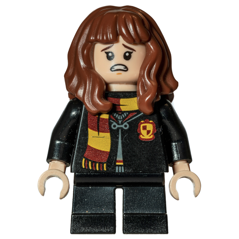 Hermione Granger, robe gryffondor fermée avec écharpe, jambes courtes (Hermione Granger, Gryffindor Robe Closed with Scarf, Short Legs)