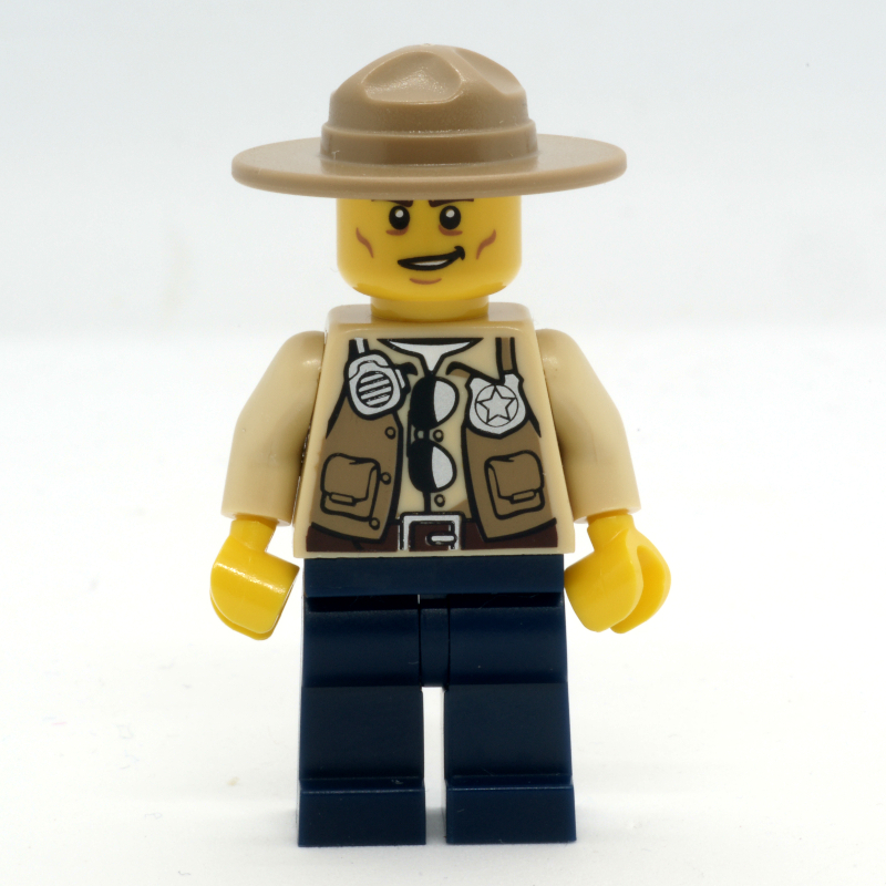 Police de marais / ranger, chapeau de campagne de beige foncé, jambes bleu foncé (Swamp Police / Ranger, Dark Tan Campaign Hat, Dark Blue Legs)