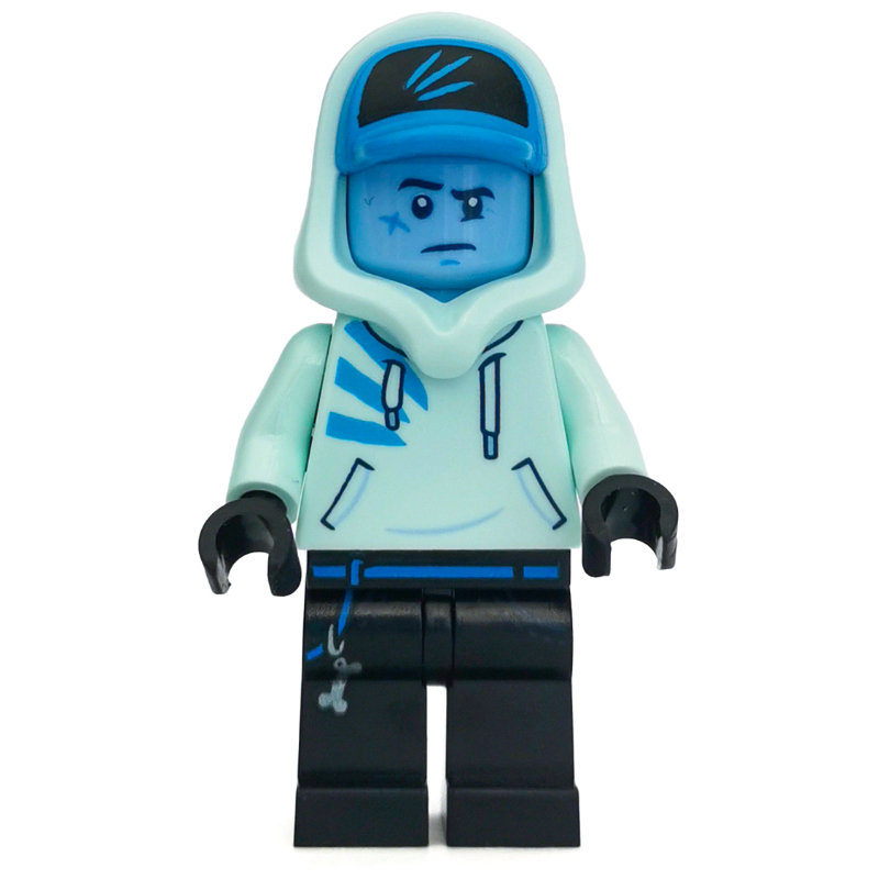 Jack Davids, sweat à capuche léger avec capuche et casquette bleu azur foncé (Jack Davids, Light Aqua Hoodie with Hood and Dark Azure Cap)