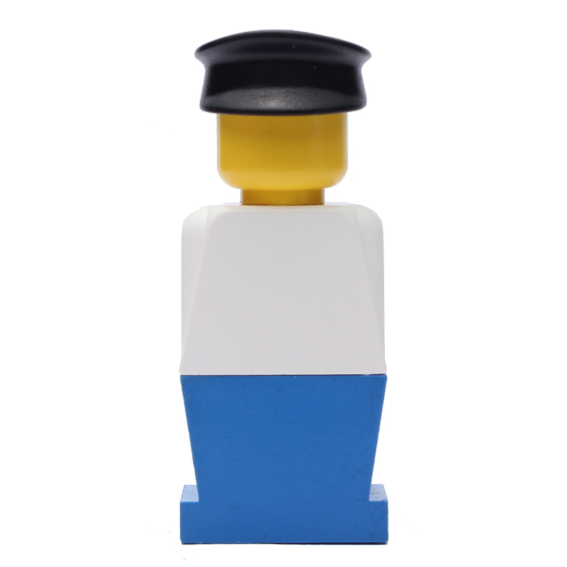 LEGOLAND torse blanc, jambes bleues, chapeau noir (LEGOLAND White Torso, Blue Legs, Black Hat)