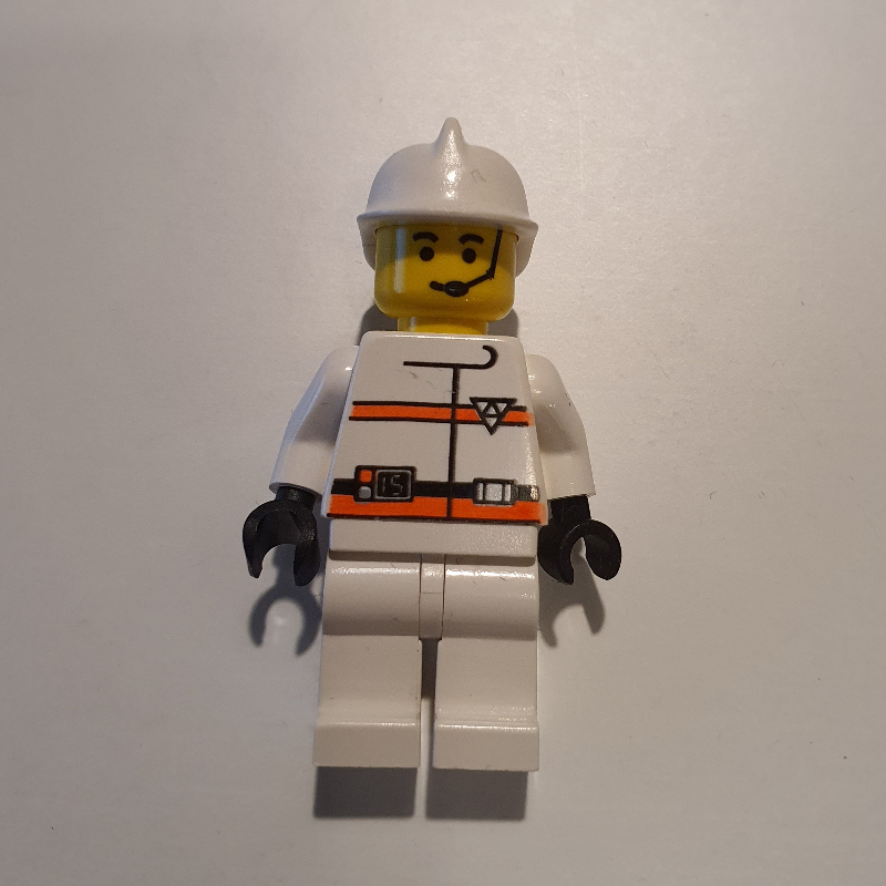 Res-Q - torse blanc, jambes blanches, casque blanc (Res-Q - White Torso, White Legs, White Helmet)