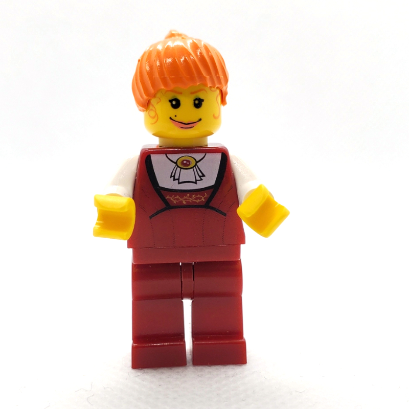 Femelle - torse rouge foncé, jambes rouge foncé, chemise blanche (Female - Dark Red Torso, Dark Red Legs, White Shirt)