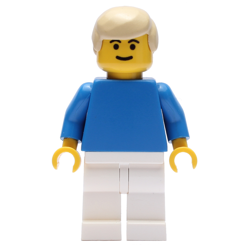 Joueur de football torse bleu, jambes blanches, cheveux beiges (Soccer Player Blue Torso, White Legs, Tan Hair)