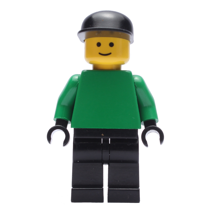 Gardien de but joueur de football vert torse, jambes noires, casquette noire (Soccer Player Goalie Green Torso, Black Legs, Black Cap)