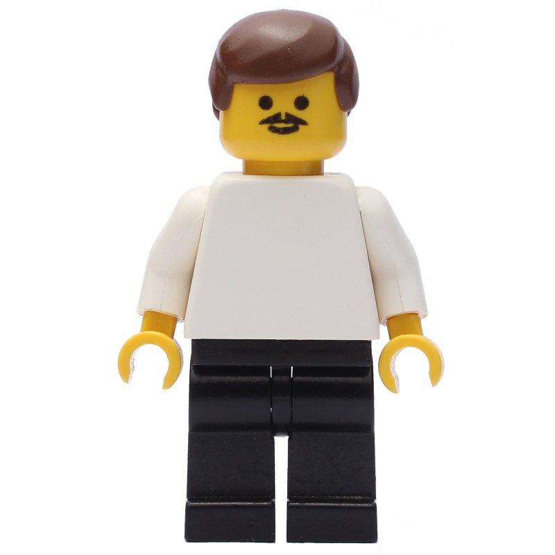 Torse blanc, jambes noires, cheveux bruns, moustache (Soccer Player White Torso, Black Legs, Brown Hair, Mustache)