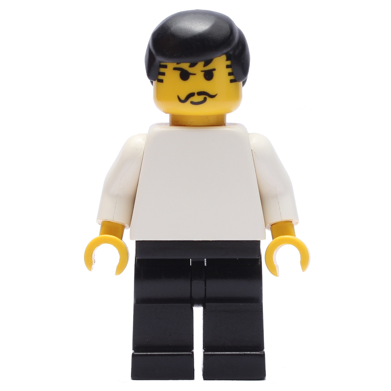 Torse blanc, jambes noires, cheveux noirs. moustache (Soccer Player White Torso, Black Legs, Black Hair. Mustache)