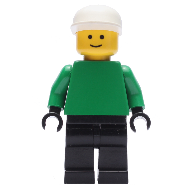 Gardien de but joueur de football vert torse, jambes noires, casquette blanche (Soccer Player Goalie Green Torso, Black Legs, White Cap)
