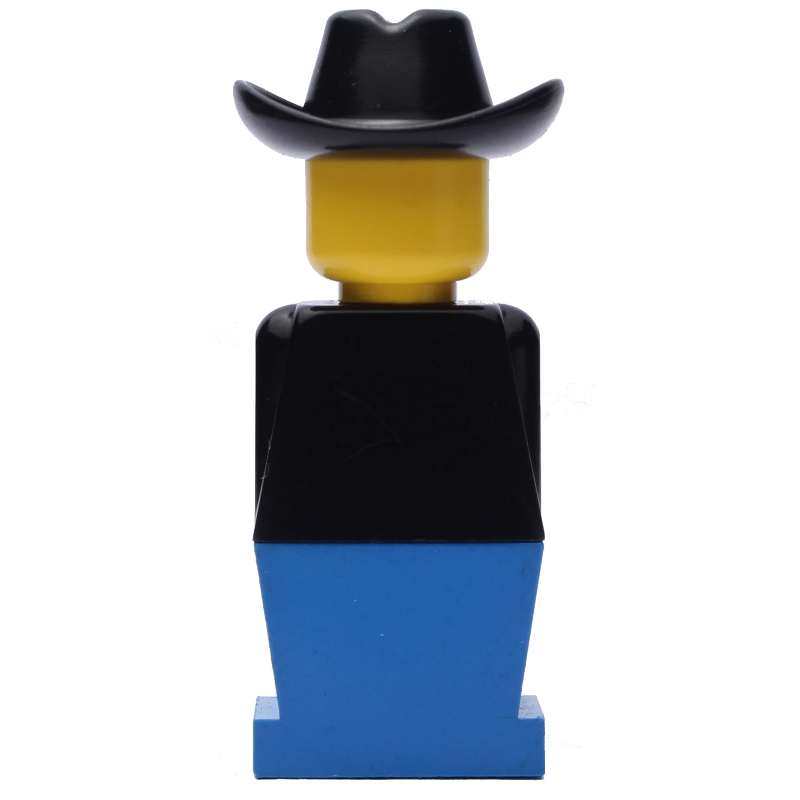 LEGOLAND torse noir, jambes bleues, chapeau de cowboy noir (LEGOLAND Black Torso, Blue Legs, Black Cowboy Hat)