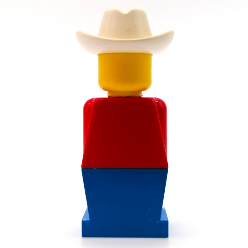 LEGOLAND torse rouge, jambes bleues, chapeau de cowboy blanc (LEGOLAND Red Torso, Blue Legs, White Cowboy Hat)