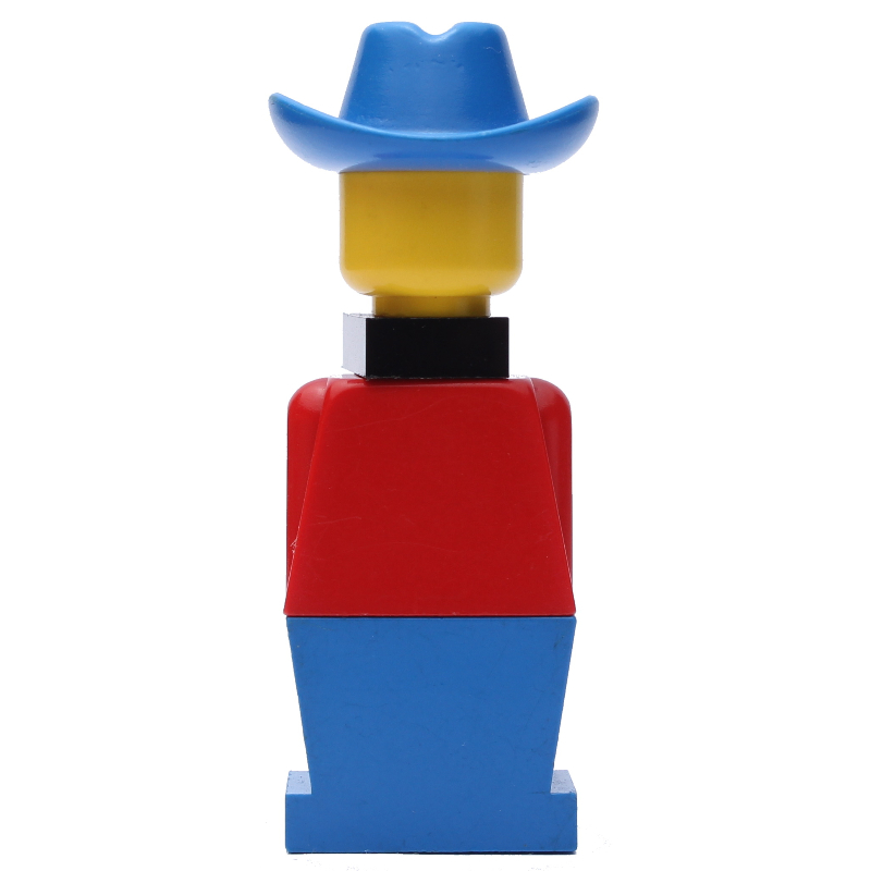 LEGOLAND torse rouge, jambes bleues, chapeau de cow-boy bleu, écharpe noire (LEGOLAND Red Torso, Blue Legs, Blue Cowboy Hat, Black Scarf)