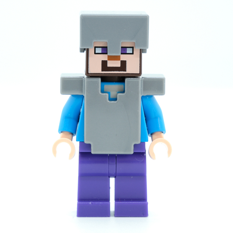 Steve dans le casque et l'armure argentés plats (Steve in Flat Silver Helmet and Armor)