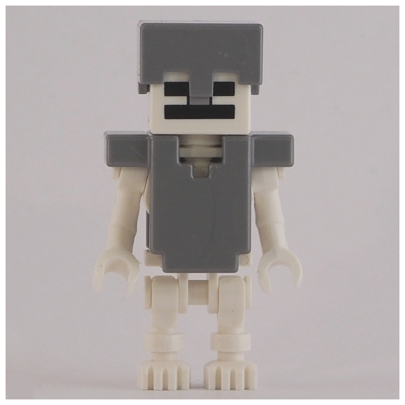 Squelette, crâne carré, casque argent mat et armure (Skeleton, Square Skull, Flat Silver Helmet and Armor)