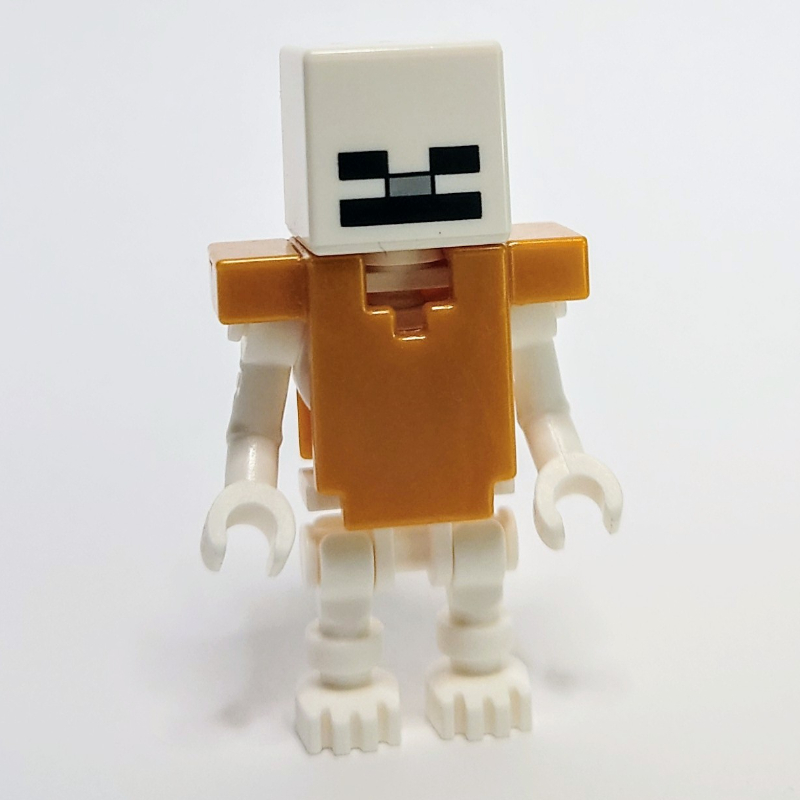 Squelette, crâne carré, armure or nacré (Skeleton, Square Skull, Pearl Gold Armor)