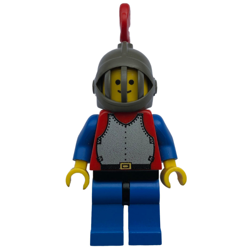 Chevalier (plaque de poitrine sur rouge) - jambes bleues, plume rouge (Knight (Breastplate on Red) - Blue Legs, Red Plume)