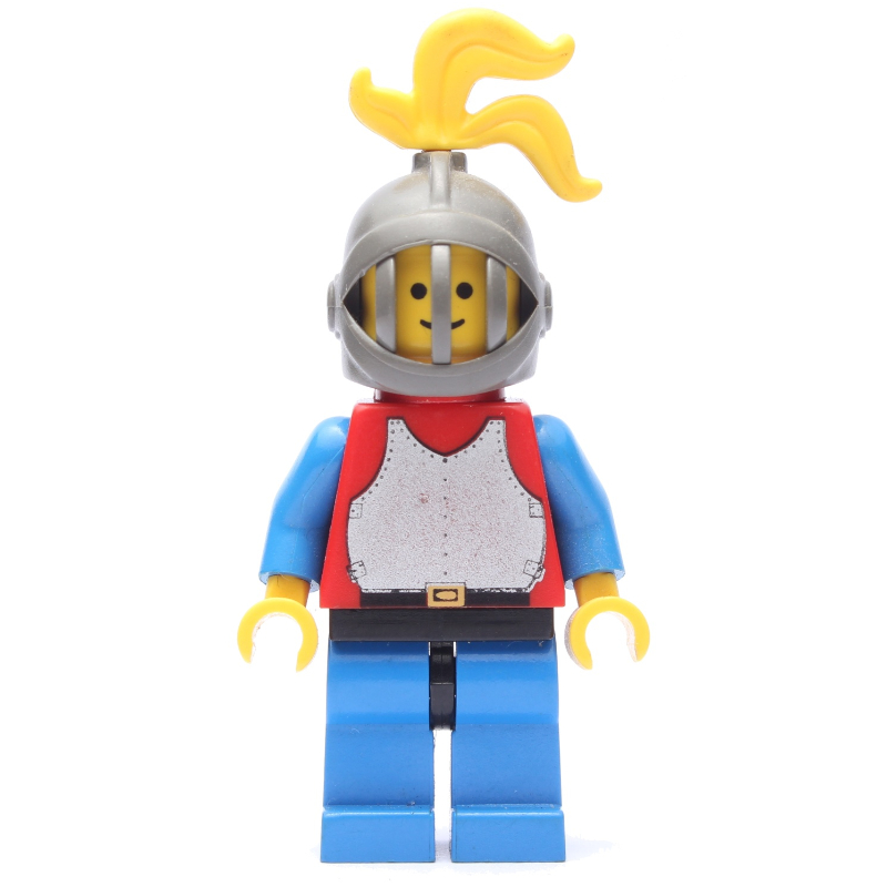 Chevalier (plaque de poitrine sur rouge) - jambes bleues, plume jaune (Knight (Breastplate on Red) - Blue Legs, Yellow Plume)