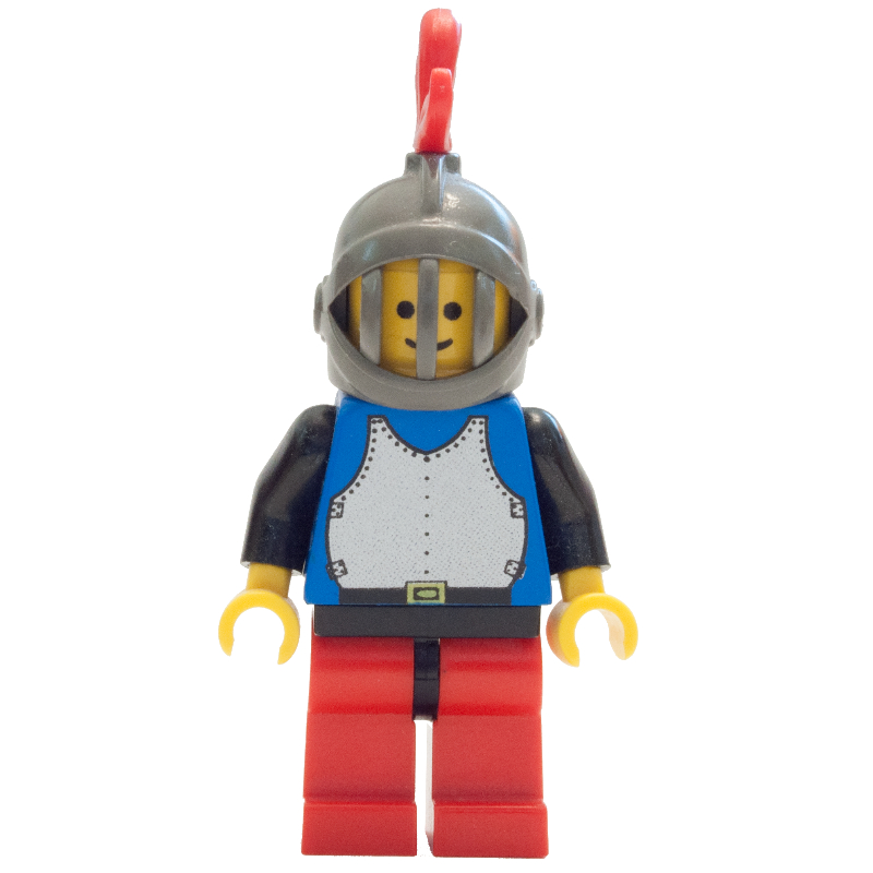 Chevalier (plaque de poitrine sur bleu) - jambes rouges, plume rouge (Knight (Breastplate on Blue) - Red Legs, Red Plume)