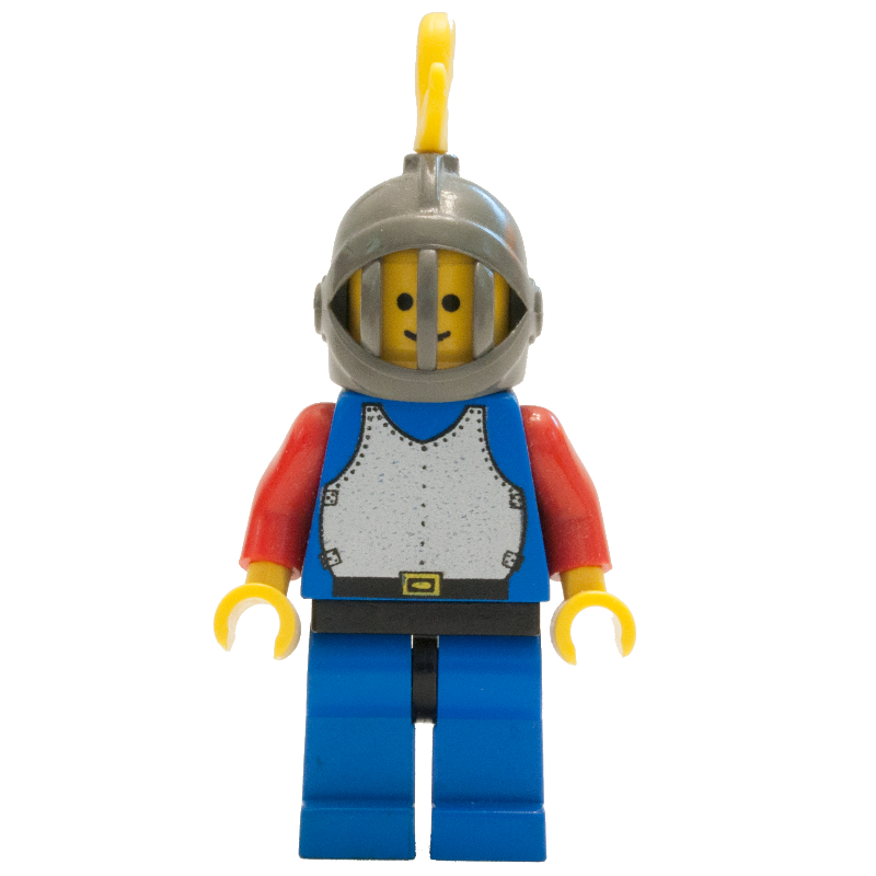 Chevalier (plaque de poitrine sur bleu) - jambes bleues, casque gris foncé, plume jaune (Knight (Breastplate on Blue) - Blue Legs, Dark Gray Helmet, Yellow Plume)