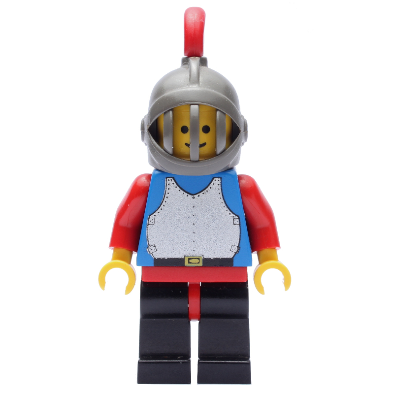 Chevalier (plaque de poitrine sur bleu) - jambes noires, plume rouge (Knight (Breastplate on Blue) - Black Legs, Red Plume)