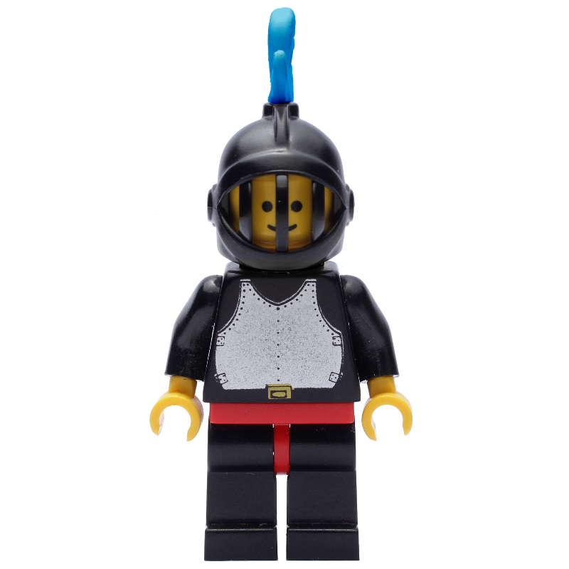 Chevalier (plaque de poitrine sur noir) - jambes noires, casque noir, panache bleu (Knight (Breastplate on Black) - Black Legs, Black Helmet, Blue Plume)