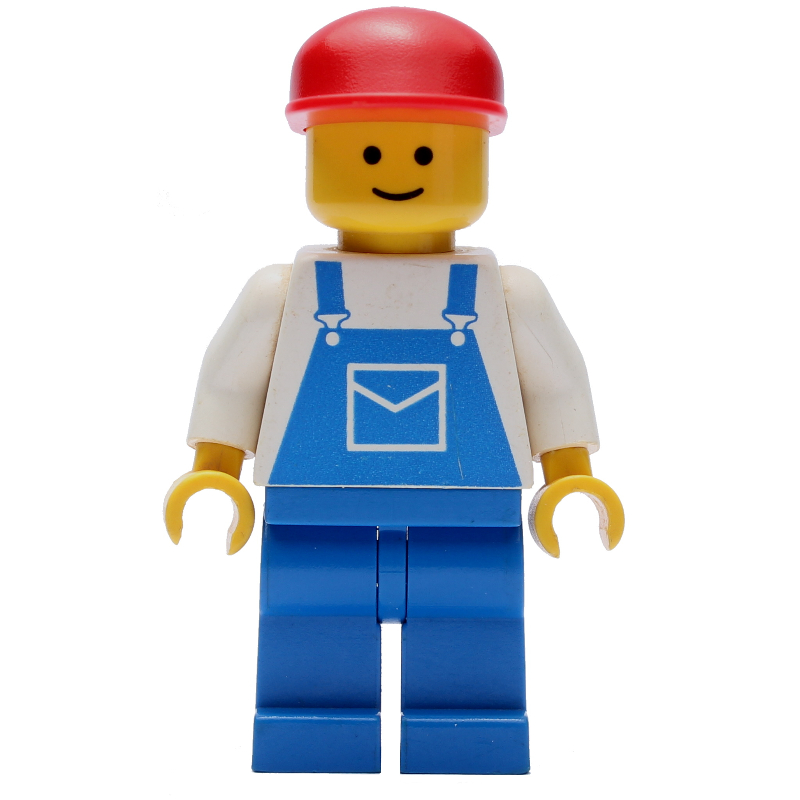 Homme, salopette bleue, casquette rouge (3626b tête) (Man, Blue Overalls, Red Cap (3626b Head))
