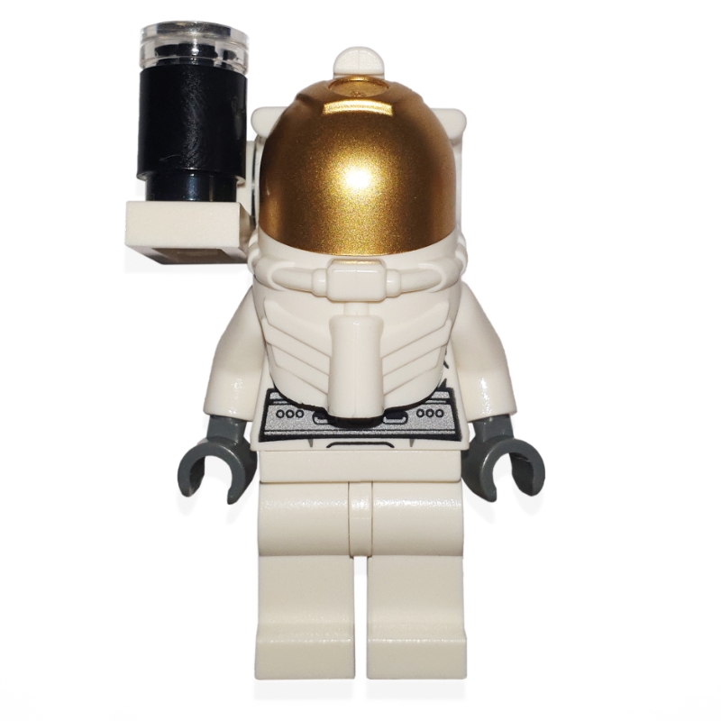 Astronaute, blanc, casque de plongée, visière dorée, lumière latérale (Astronaut, White, Diver Helmet, Gold Visor, Side Light)
