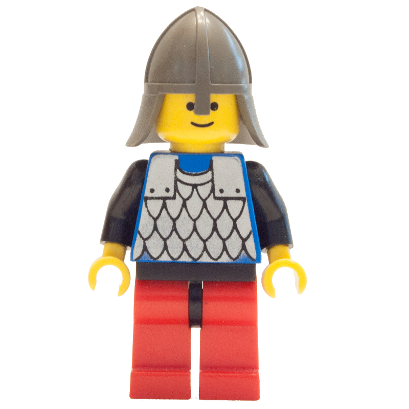 Chevalier (armure à écailles sur bleu) - bras noirs, jambes rouges (Knight (Scale Mail on Blue) - Black Arms, Red Legs)