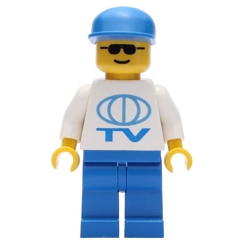 Travailleur de la télévision - torse blanc, jambes bleues, casquette bleue (TV Worker - White Torso, Blue Legs, Blue Cap)