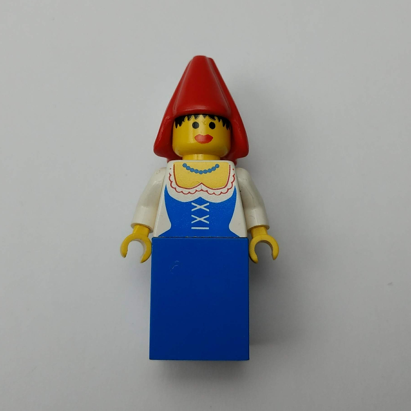Jeune fille - jupe bleue, chapeau de cône rouge (Maiden - Blue Skirt, Red Cone Hat)
