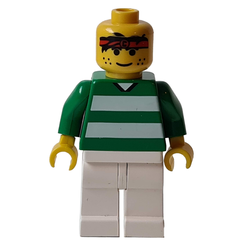 Torse vert joueur de football, jambes blanches, bande de sueur #3 (Soccer Player Green Torso, White Legs, Sweat Band #3)