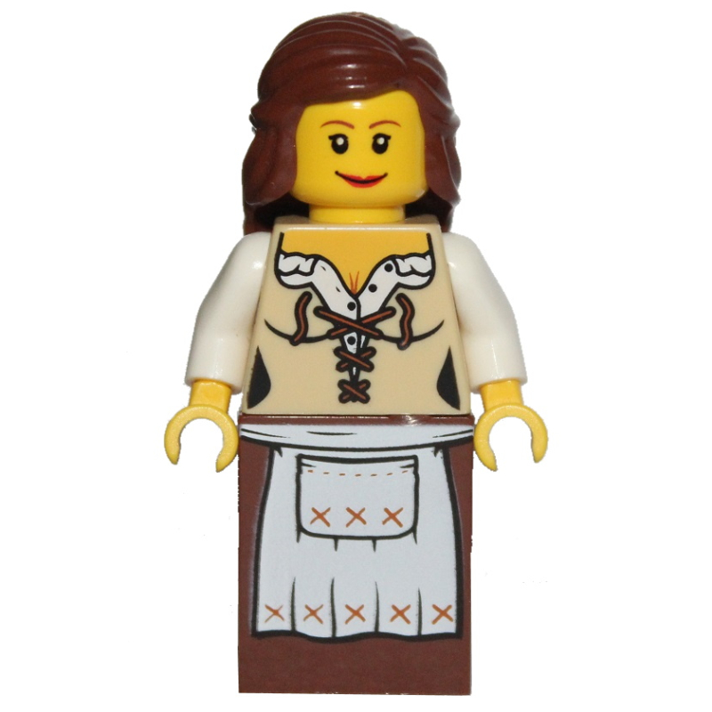 Jeune fille (époque de fantaisie) - jupe brune, cheveux brun rougeâtre (Maiden (Fantasy Era) - Brown Skirt, Reddish Brown Hair)