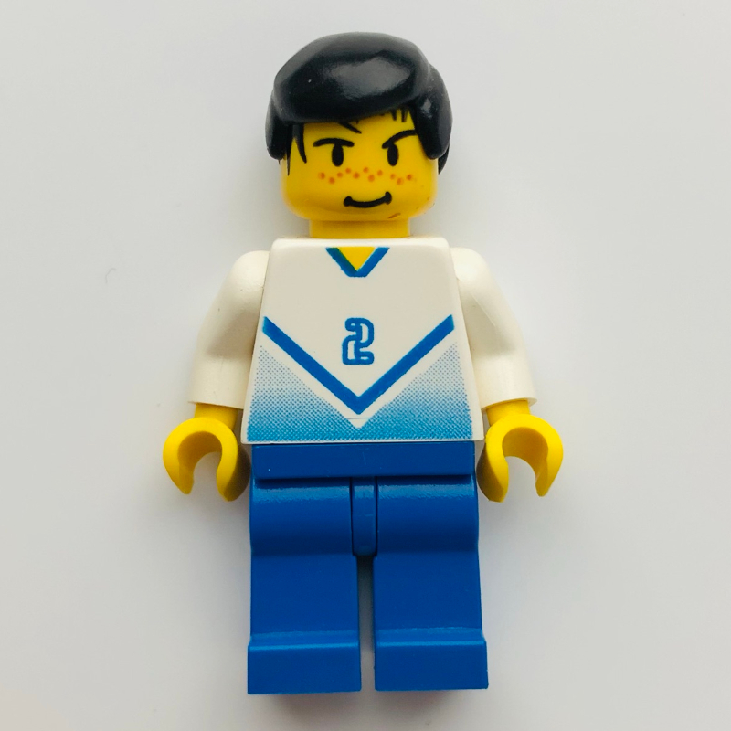 Joueur de football torse blanc, jambes bleues #2 (Soccer Player White Torso, Blue Legs #2)