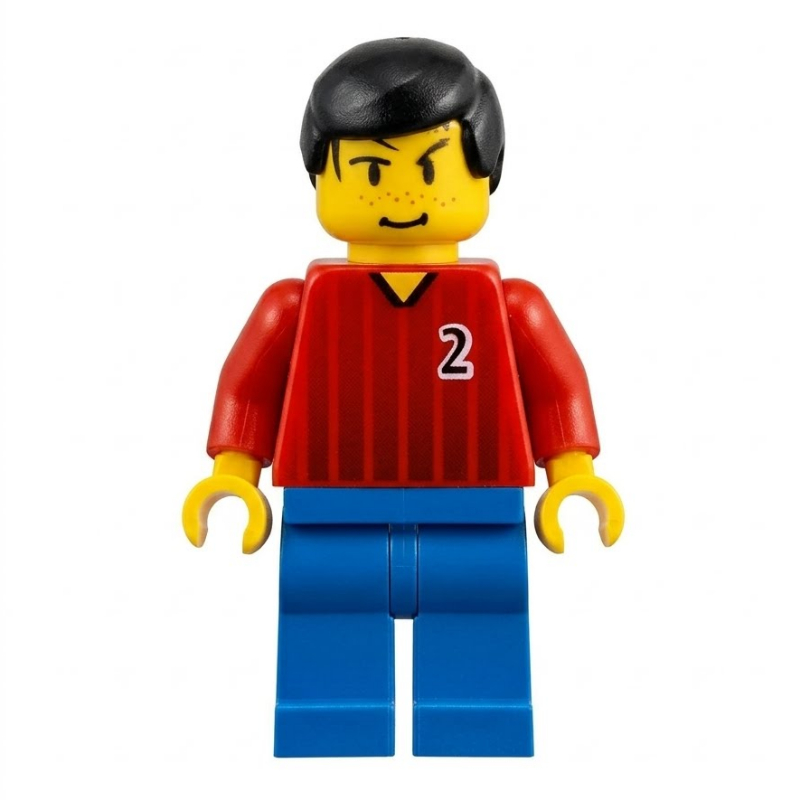 Joueur de football torse rouge, jambes bleues,,2 (Soccer Player Red Torso, Blue Legs, #2)