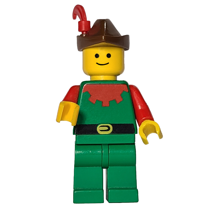 Homme des bois (Forestmen) - rouge, chapeau brun, plume rouge (Forestman (Forestmen) - Red, Brown Hat, Red Plume)