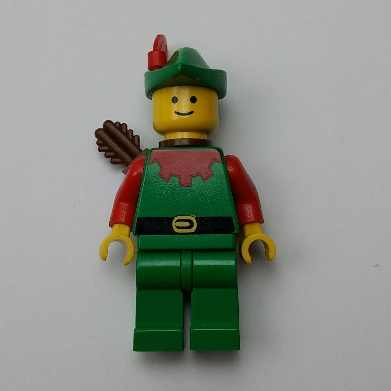 Archer homme des bois (Forestmen) - chapeau rouge, chapeau vert, petit panache rouge (Forestman Archer (Forestmen) - Red, Green Hat, Small Red Plume)