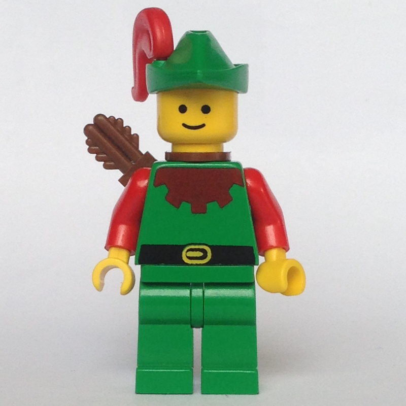 Archer homme des bois (Forestmen) - rouge, chapeau vert, plume rouge (Forestman Archer (Forestmen) - Red, Green Hat, Red Plume)
