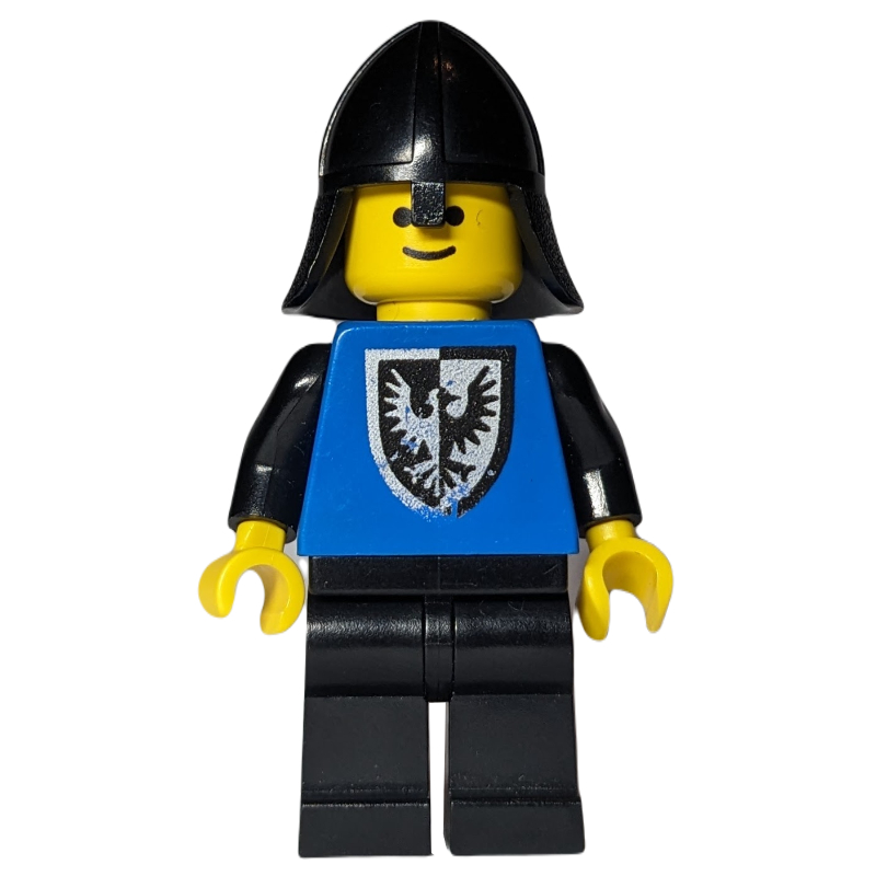 Chevalier (faucon noir) - jambes noires, hanches noires, bouclier arrondi, protège-cou, 3626b (Knight (Black Falcon) - Black Legs, Black Hips, Rounded Shield, Neck-Protector, 3626b)