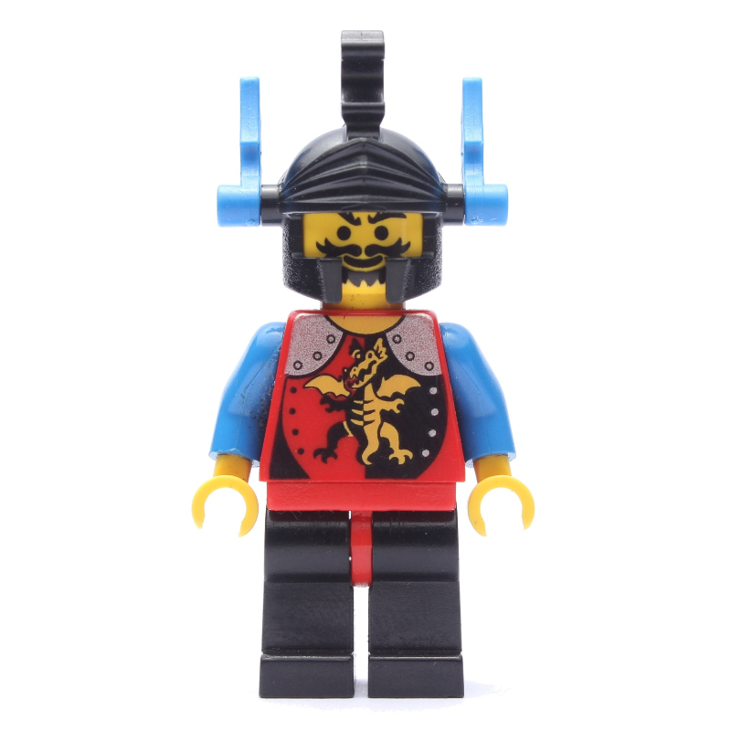 Chevalier (chevaliers dragon) - jambes noires, hanches rouges, plumes bleues (Knight (Dragon Knights) - Black Legs, Red Hips, Blue Plumes)