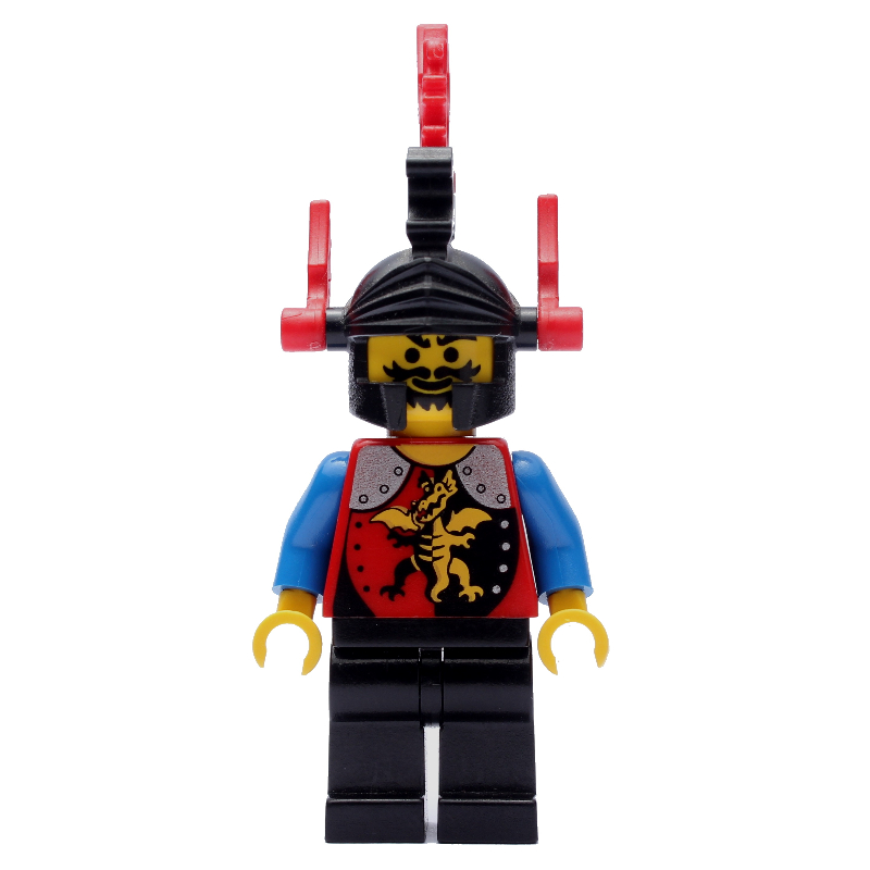 Chevalier (chevaliers dragon) - jambes noires, hanches noires, plumes rouges (Knight (Dragon Knights) - Black Legs, Black Hips, Red Plumes)