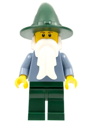 Sorcier - corps bleu sable, jambes vert foncé, sourcils brun rougeâtre (Wizard - Sand Blue Body, Dark Green Legs, Reddish Brown Eyebrows)