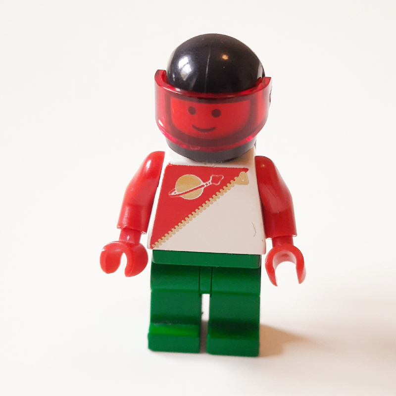 Futuron astronaute, rouge et vert avec bouteilles d’air et visière transparent-rouge (Futuron Spaceman, Red and Green with Airtanks and Trans-Red Visor)
