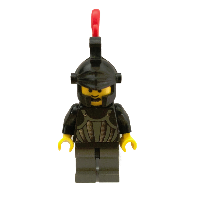Chevalier (chevaliers effrayants) - casque noir, triple plume rouge (Knight (Fright Knights) - Black Helmet, Red Triple-Plume)