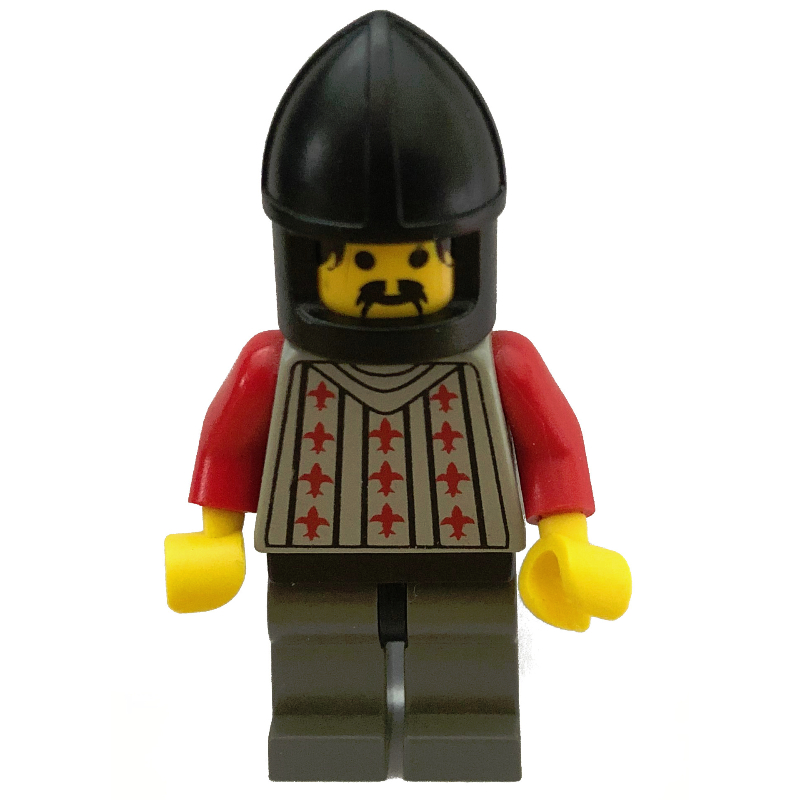 Chevalier (chevaliers effrayants) - jambes gris foncé, mentonnière noire (Knight (Fright Knights) - Dark Gray Legs, Black Chin-Guard)