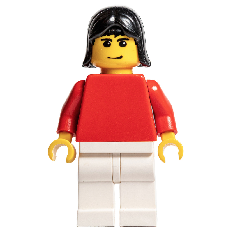 Joueur de football torse uni rouge, jambes blanches 1 (Soccer Player Red Plain Torso, White Legs 1)