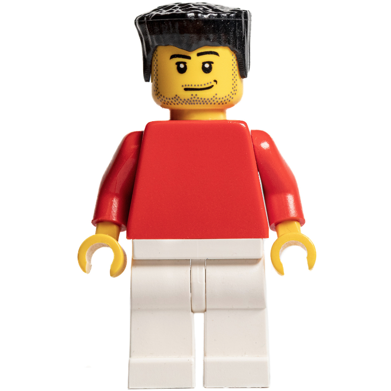 Joueur de football torse uni rouge, jambes blanches 3 (Soccer Player Red Plain Torso, White Legs 3)